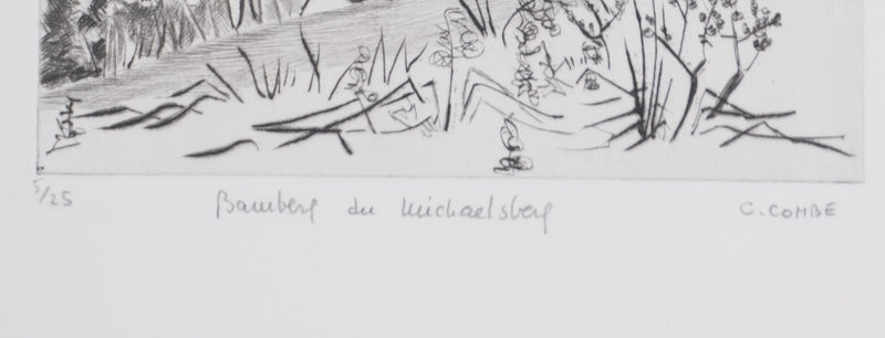 Camille COMBE : Bamberg du Michaelsberg, Gravure originale signée