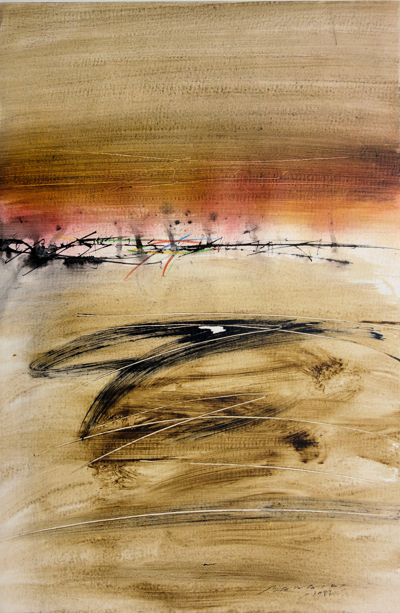 Julius BALTAZAR : Paysage abstrait, Huile originale signée