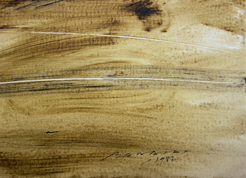 Julius BALTAZAR : Paysage abstrait, Huile originale signée