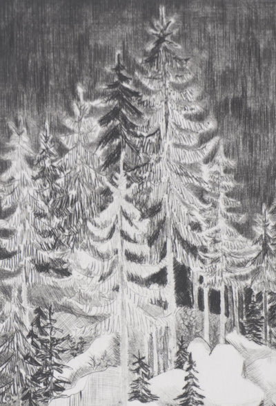 Camille COMBE : Un soir à Luisenberg, Gravure originale signée