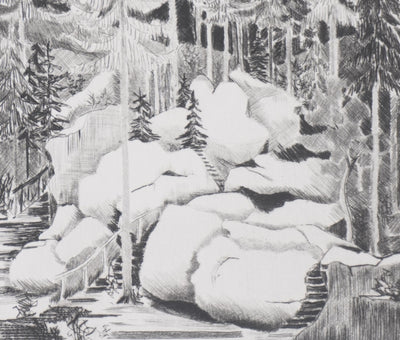 Camille COMBE : Un soir à Luisenberg, Gravure originale signée