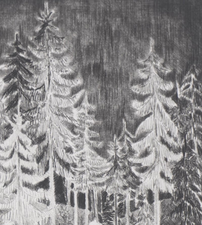 Camille COMBE : Un soir à Luisenberg, Gravure originale signée