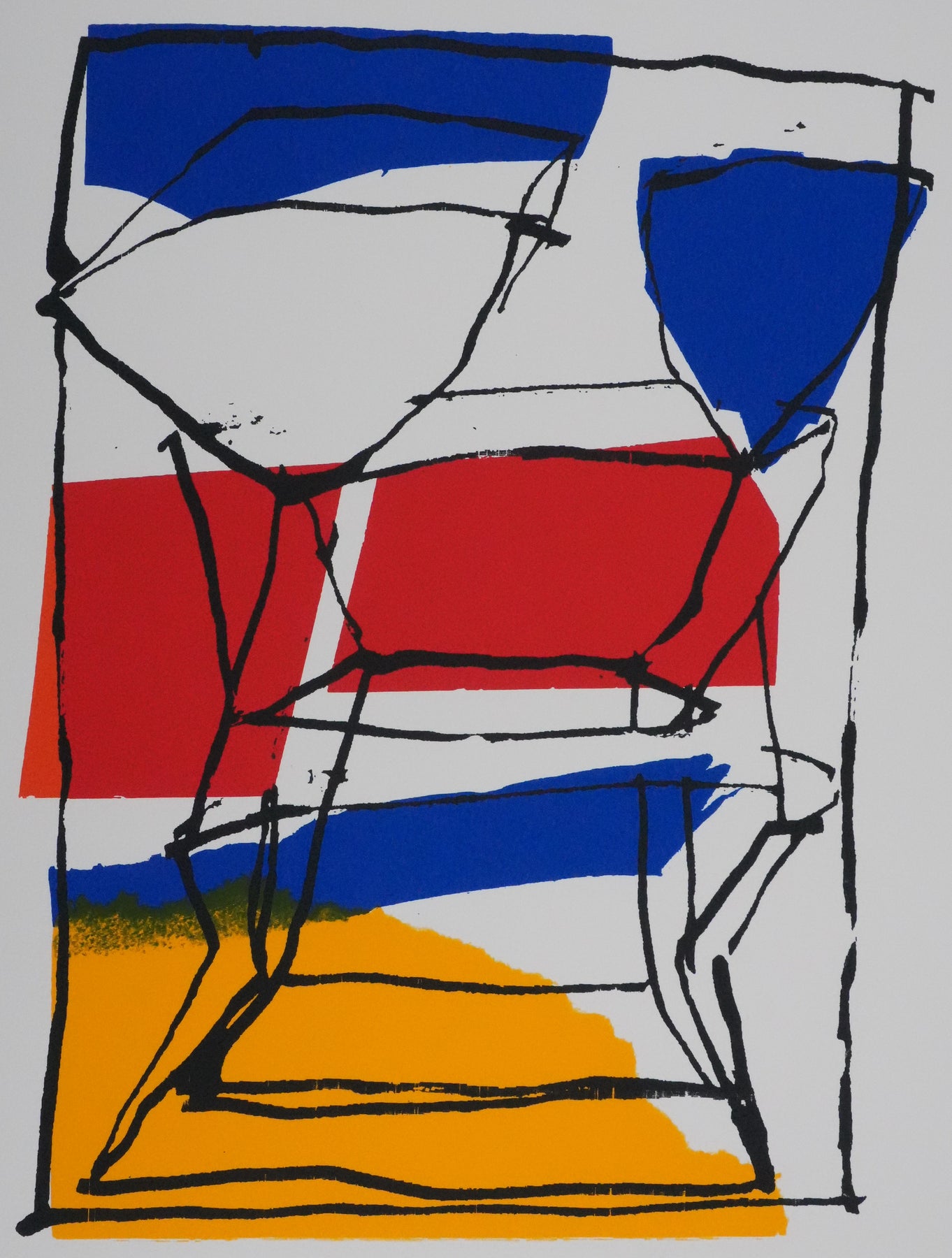 Jean-Pierre PINCEMIN : Composition jaune, bleue et rouge, Sérigraphie ...