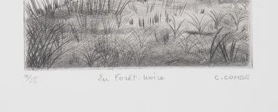 Camille COMBE : En forêt noire, Gravure originale signée