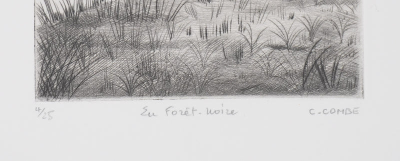 Camille COMBE : En forêt noire, Gravure originale signée