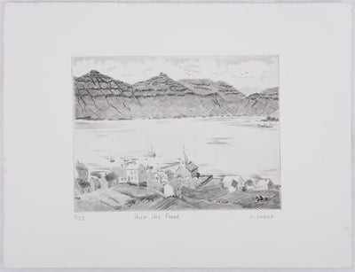 Camille COMBE : Aux îles Feroe, Gravure originale signée