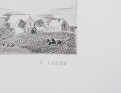 Camille COMBE : Aux îles Feroe, Gravure originale signée