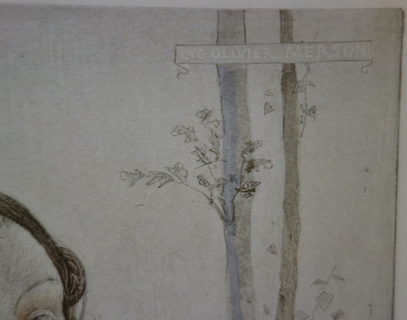 Luc Olivier MERSON : Judith et la tête coupée de Holopherne, Lithographie originale signée