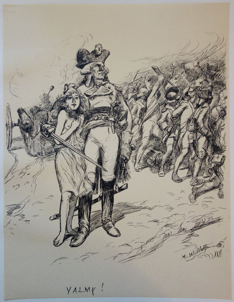 Adolphe WILLETTE : Révolution, la bataille de Valmy, Lithographie originale signée