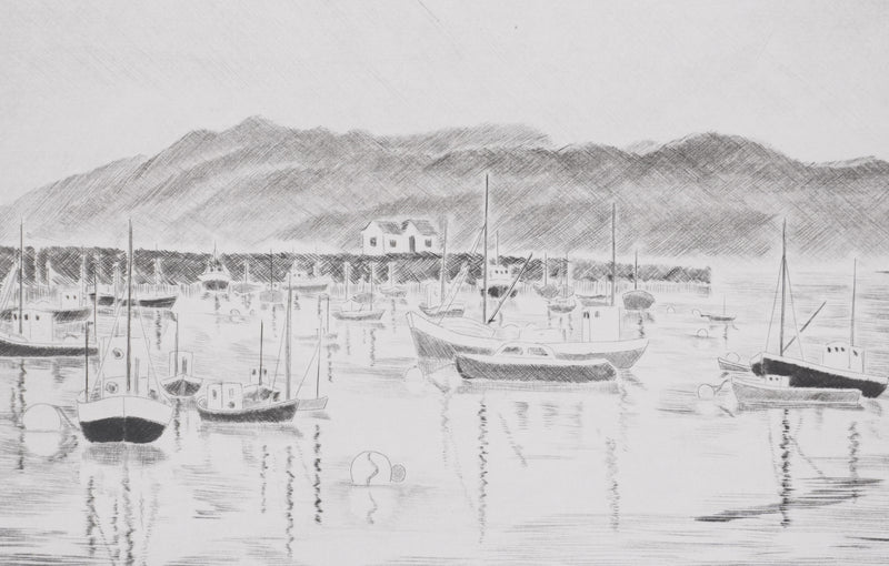 Camille COMBE : Matin en Norvège, Gravure originale signée