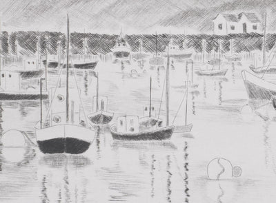 Camille COMBE : Matin en Norvège, Gravure originale signée