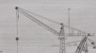 Camille COMBE : Le port de Spaarndam, Gravure originale signée