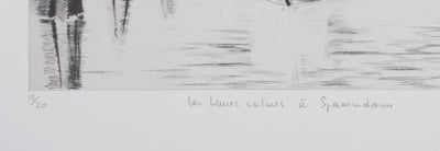 Camille COMBE : Les heures calmes de Spaarndam, Gravure originale signée