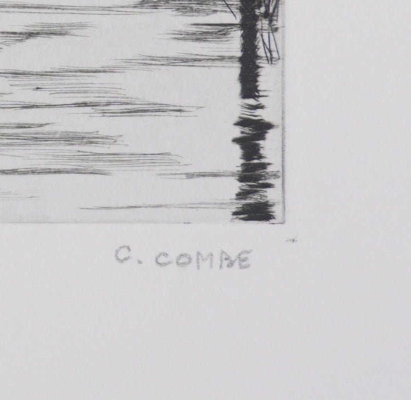Camille COMBE : Les heures calmes de Spaarndam, Gravure originale signée