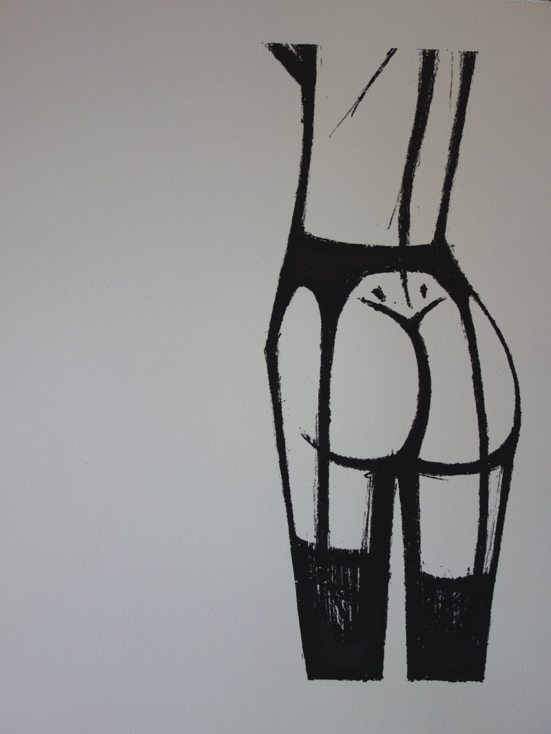 Bernard BUFFET : Ode en son honneur, les jarretelles, Lithographie originale (photo de détail 2) - Crédit photo : Galerie Art.Paris