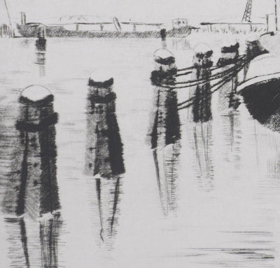 Camille COMBE : Les heures calmes de Spaarndam, Gravure originale signée