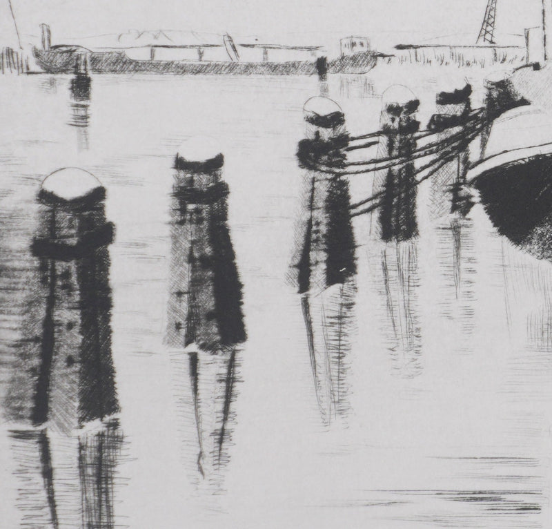 Camille COMBE : Les heures calmes de Spaarndam, Gravure originale signée