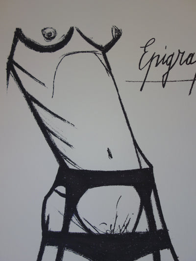 Bernard BUFFET : Epigraphe pour un livre condamné, Lithographie original (photo de détail 3) - Crédit photo : Galerie Art.Paris