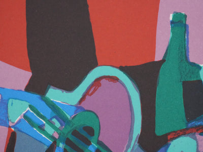 Marcel MOULY : Nature morte au luth (E.A.), Lithographie originale signée