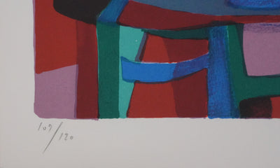 Marcel MOULY : Nature morte au luth, Lithographie originale signée