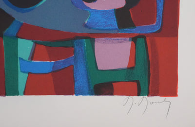 Marcel MOULY : Nature morte au luth, Lithographie originale signée