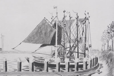 Camille COMBE : Enkhuizen, les voiliers sont de retour, Gravure originale signée
