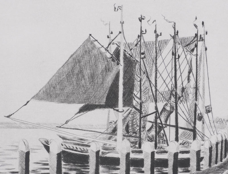 Camille COMBE : Enkhuizen, les voiliers sont de retour, Gravure originale signée
