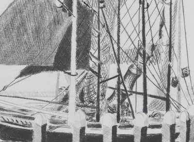 Camille COMBE : Enkhuizen, les voiliers sont de retour, Gravure originale signée