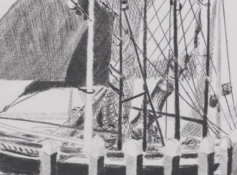 Camille COMBE : Enkhuizen, les voiliers sont de retour, Gravure originale signée