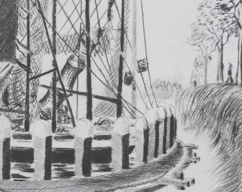 Camille COMBE : Enkhuizen, les voiliers sont de retour, Gravure originale signée