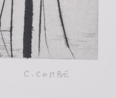 Camille COMBE : A Enkhuizen, Gravure originale signée