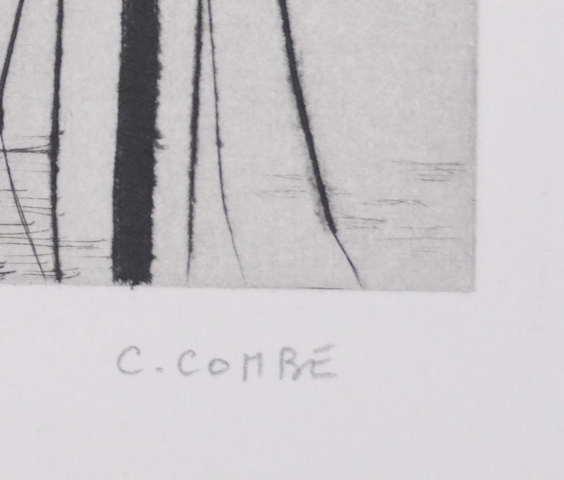 Camille COMBE : A Enkhuizen, Gravure originale signée