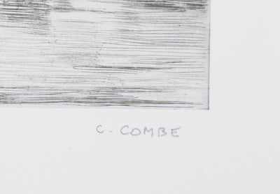 Camille COMBE : Petit port norvégien, Gravure originale signée
