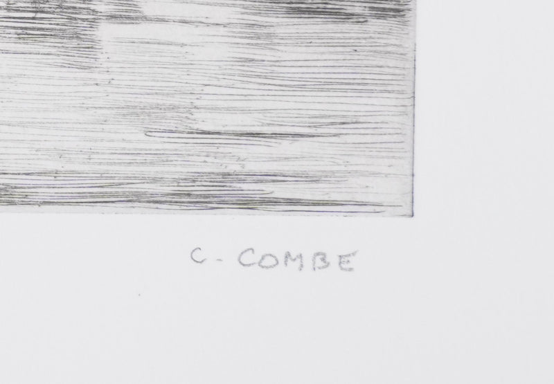 Camille COMBE : Petit port norvégien, Gravure originale signée