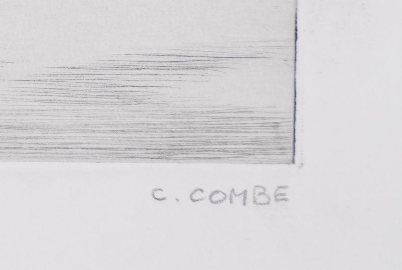 Camille COMBE : La terre des Pics Aigus, Gravure originale signée