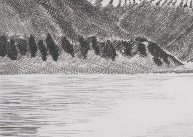 Camille COMBE : La terre des Pics Aigus, Gravure originale signée
