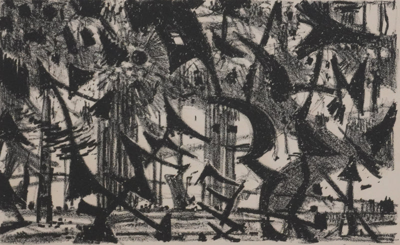 Paul CHARLOT : La forêt abstraite, Lithographie originale signée
