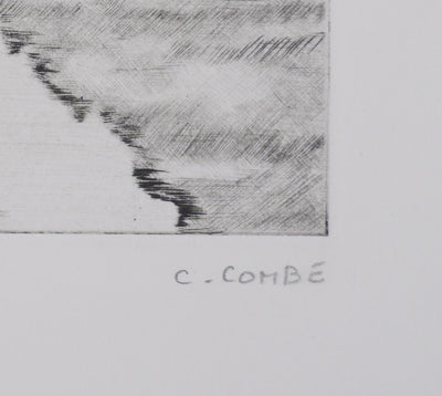 Camille COMBE : Sur les grèves d'Amrum, Gravure originale signée