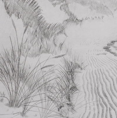 Camille COMBE : Sur les grèves d'Amrum, Gravure originale signée