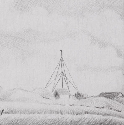 Camille COMBE : Le phare de Kampen, Gravure originale signée