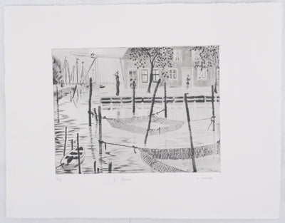Camille COMBE : A Hoorn, Gravure originale signée