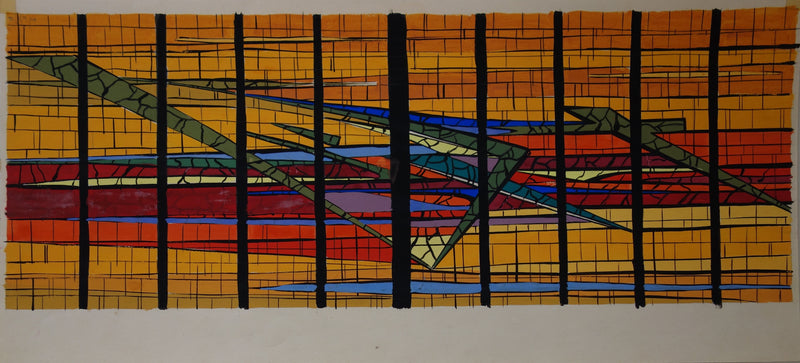 Bernard HERZOG : Vitraux, Dessin original signé