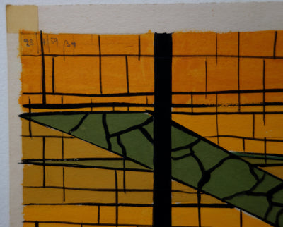Bernard HERZOG : Vitraux, Dessin original signé