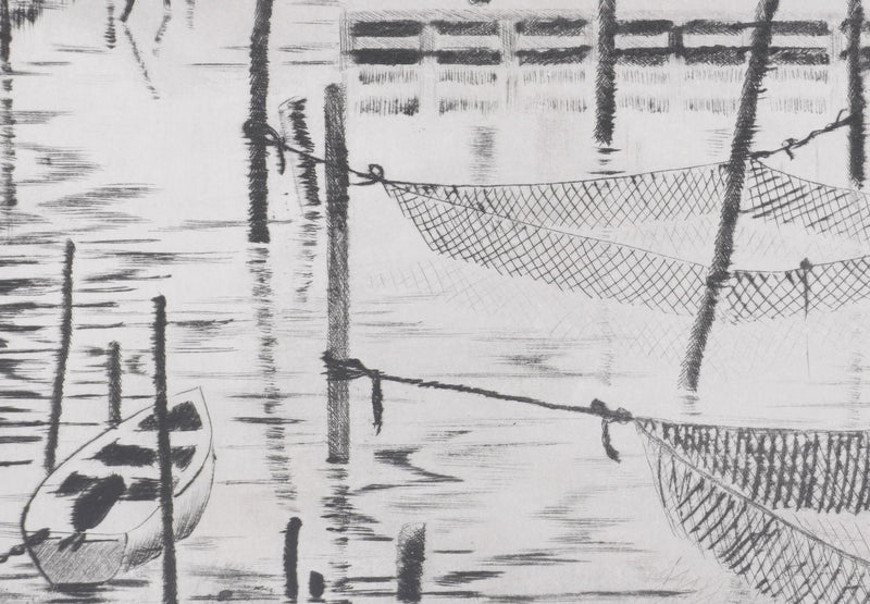 Camille COMBE : A Hoorn, Gravure originale signée