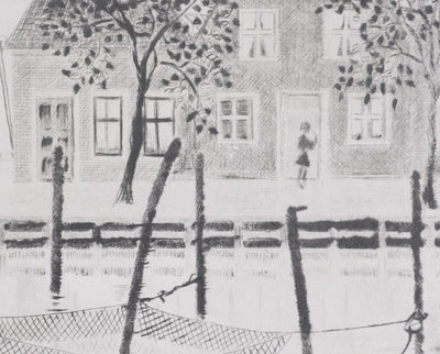Camille COMBE : A Hoorn, Gravure originale signée