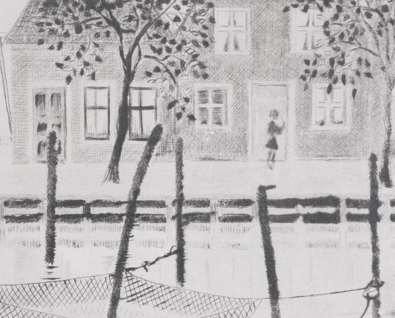 Camille COMBE : A Hoorn, Gravure originale signée