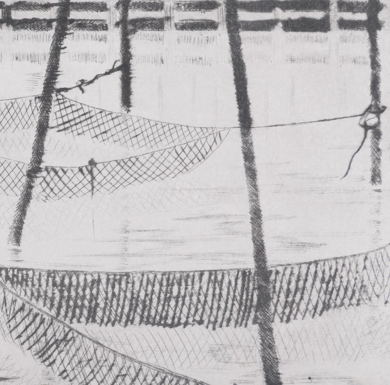 Camille COMBE : A Hoorn, Gravure originale signée