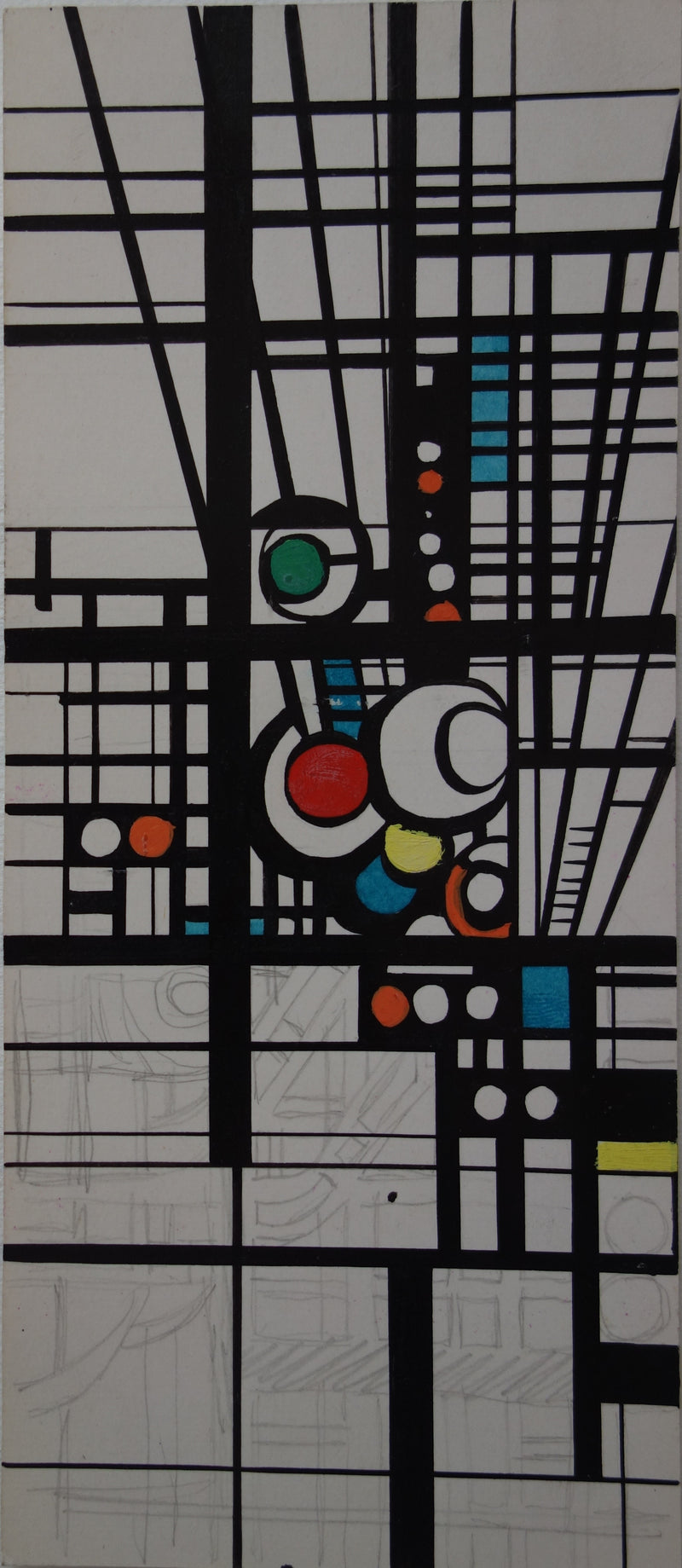 Bernard HERZOG : Structure colorée, Dessin original