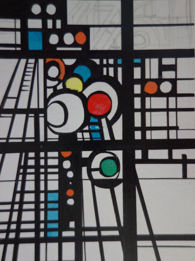Bernard HERZOG : Structure colorée, Dessin original