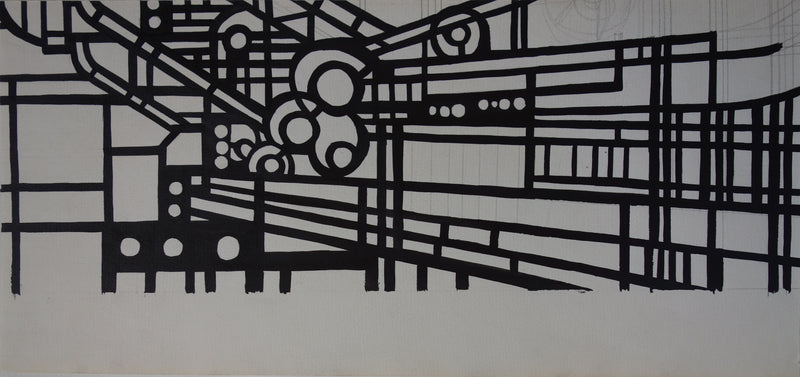 Bernard HERZOG : Infrastructure, Dessin original